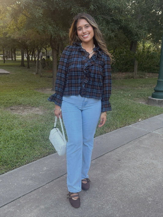 Rosette Ruffled Blouse