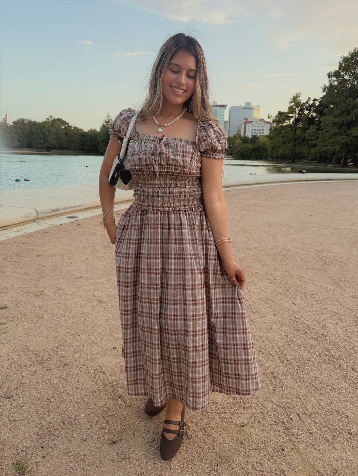 Autumn Dream Ruffle Midi Dress (Burgandy)
