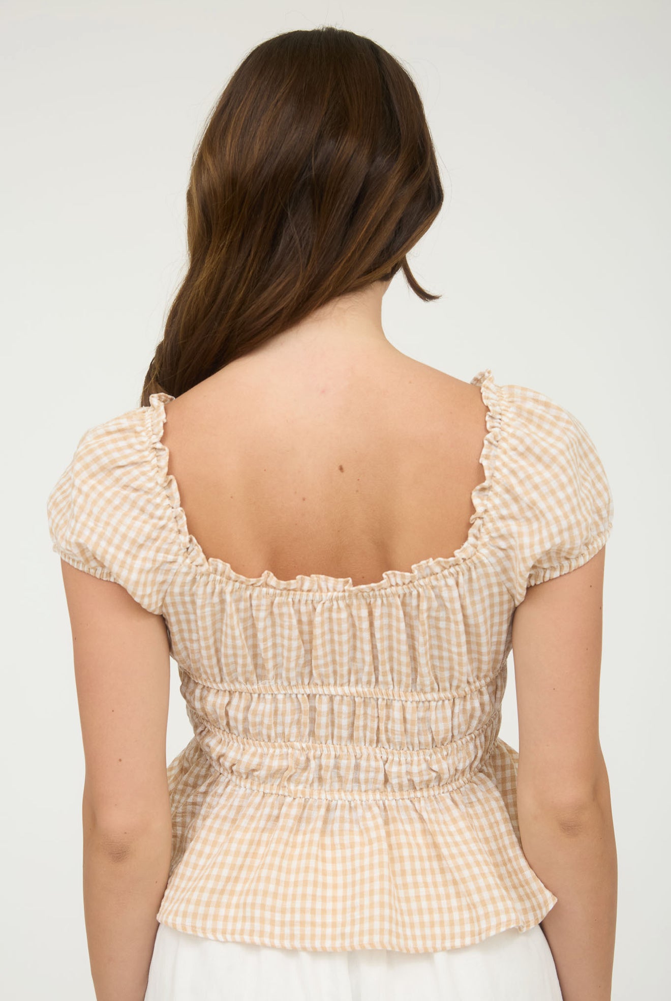 Sunny Gingham Bow Top