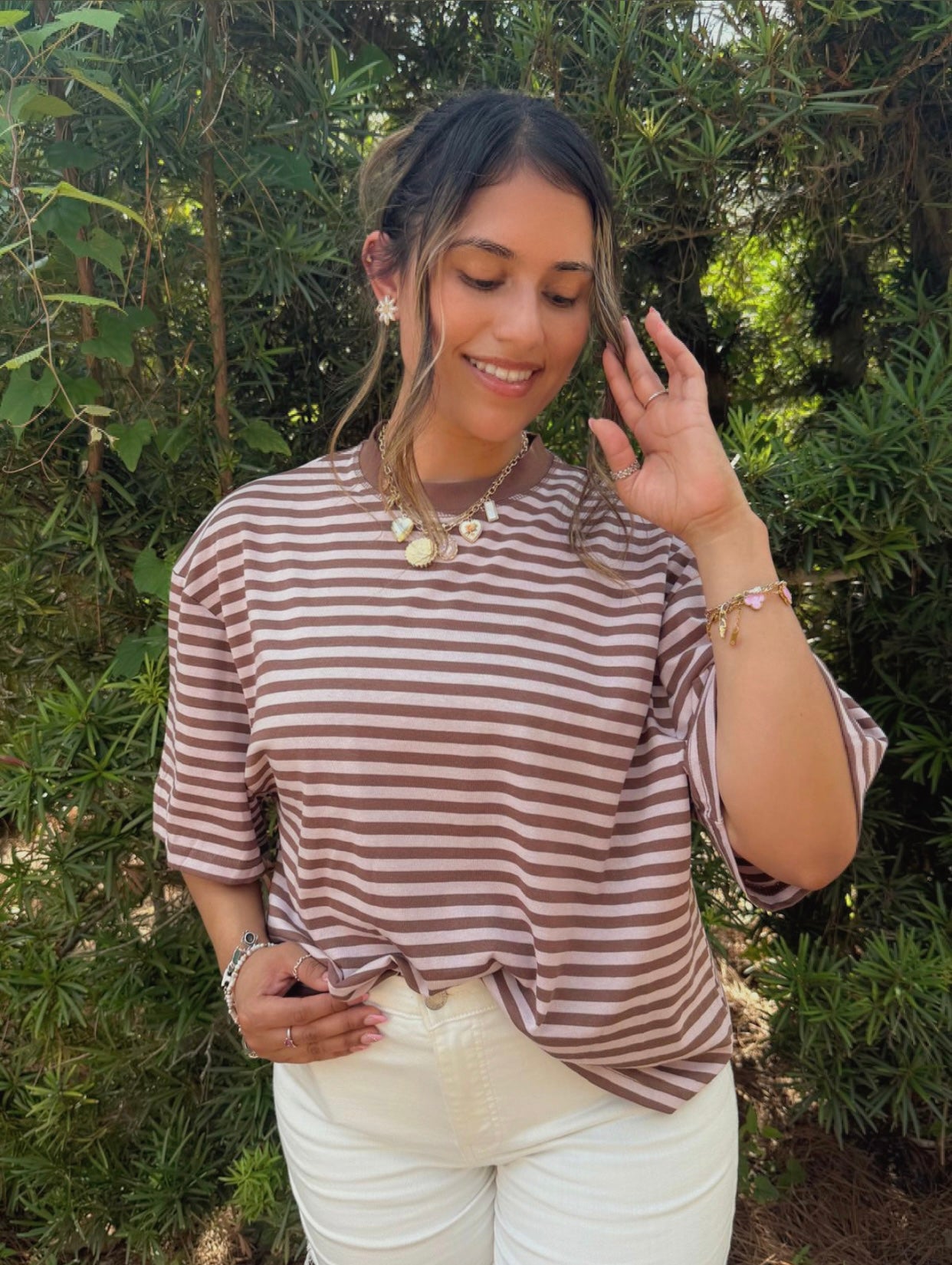 Sweet Horizon Tee ( Pink / Brown )