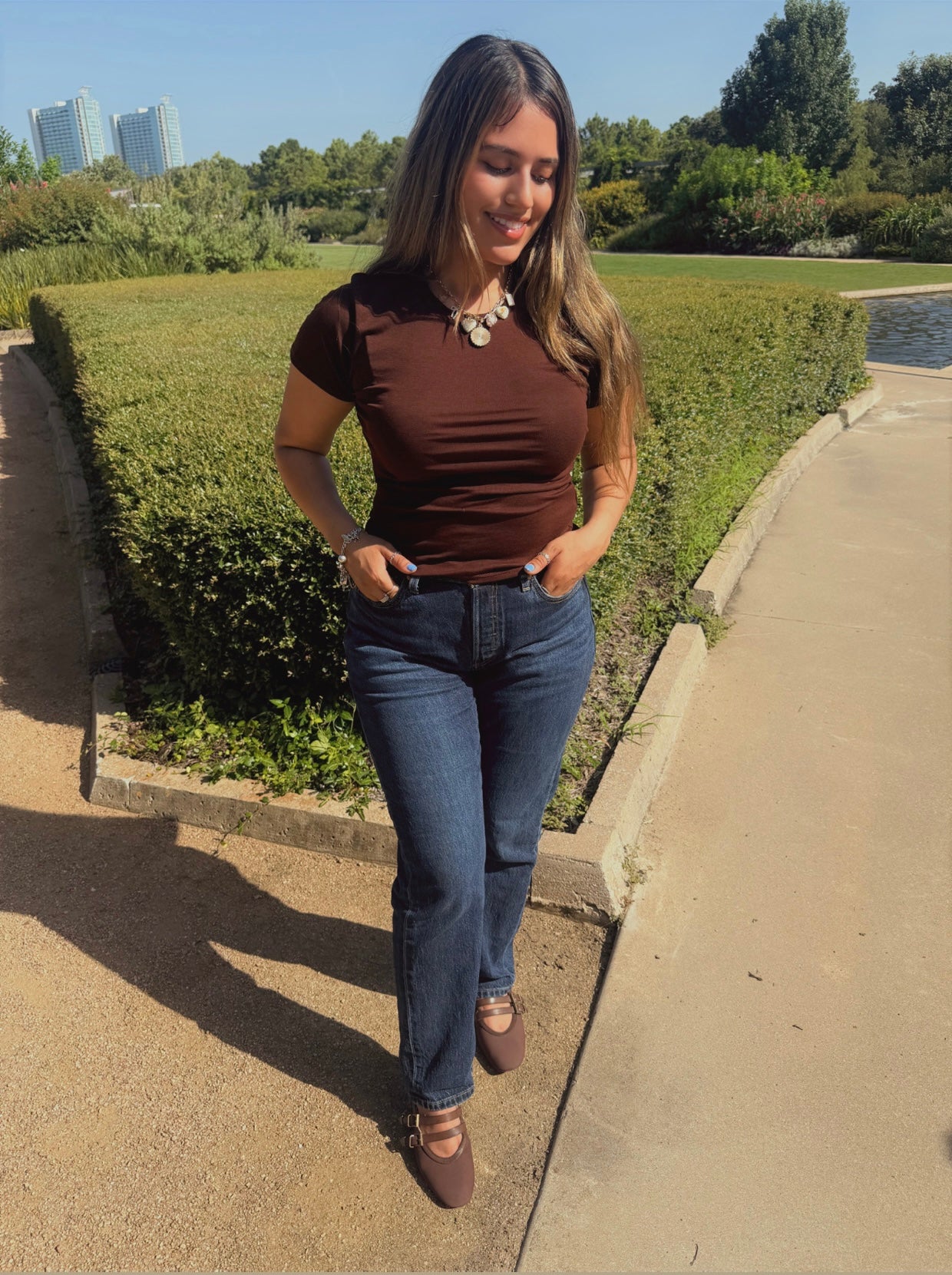 Mocha Swirl Top - Brown