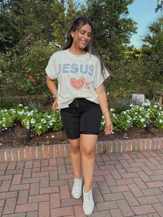 Jesus Loves You Patchwork Tee