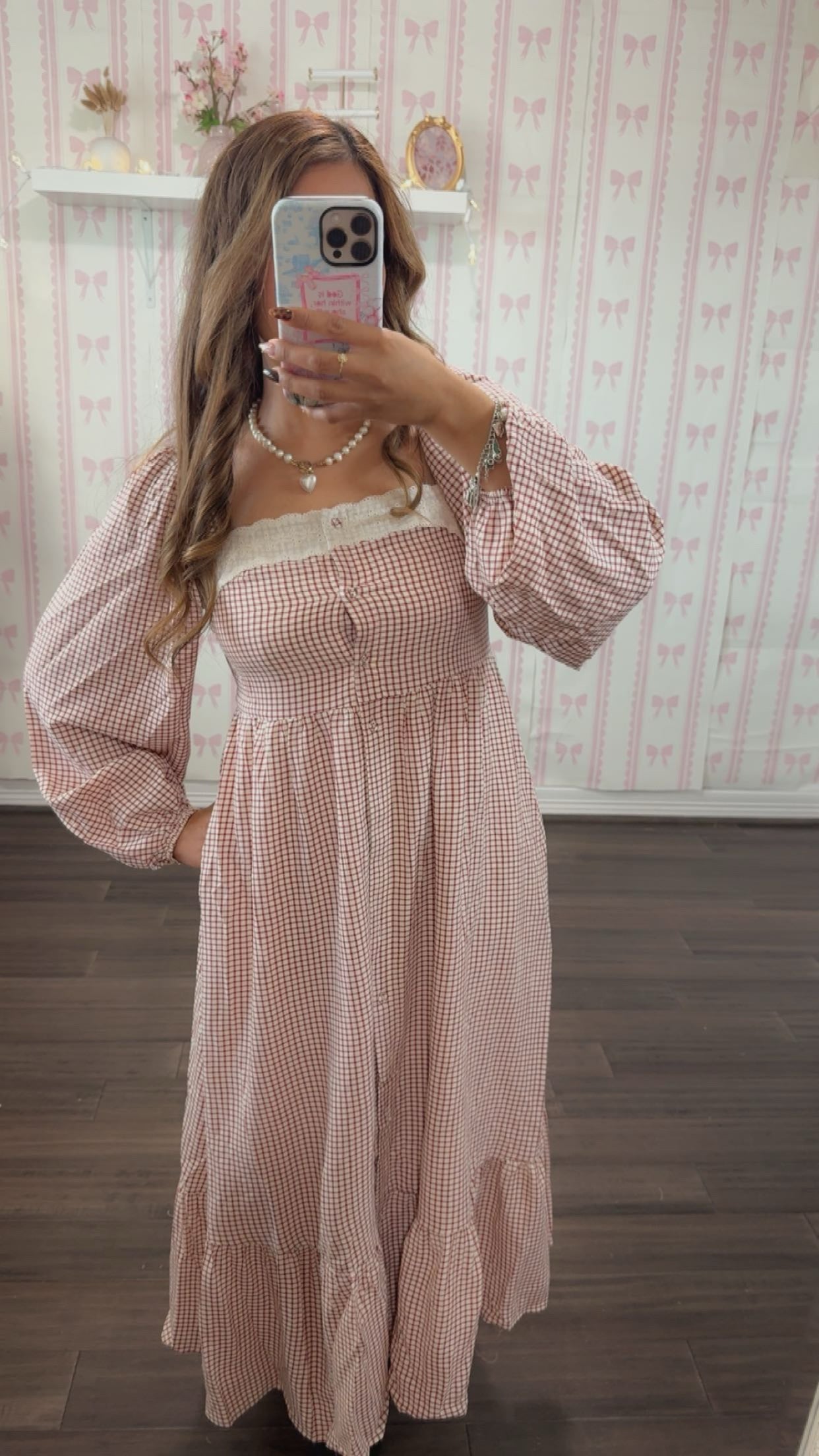 Rosy Harvest Midi Dress