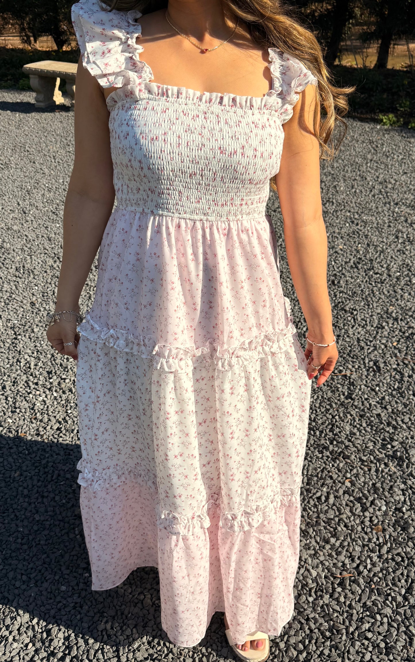 Blushing Blossom Maxi Dress