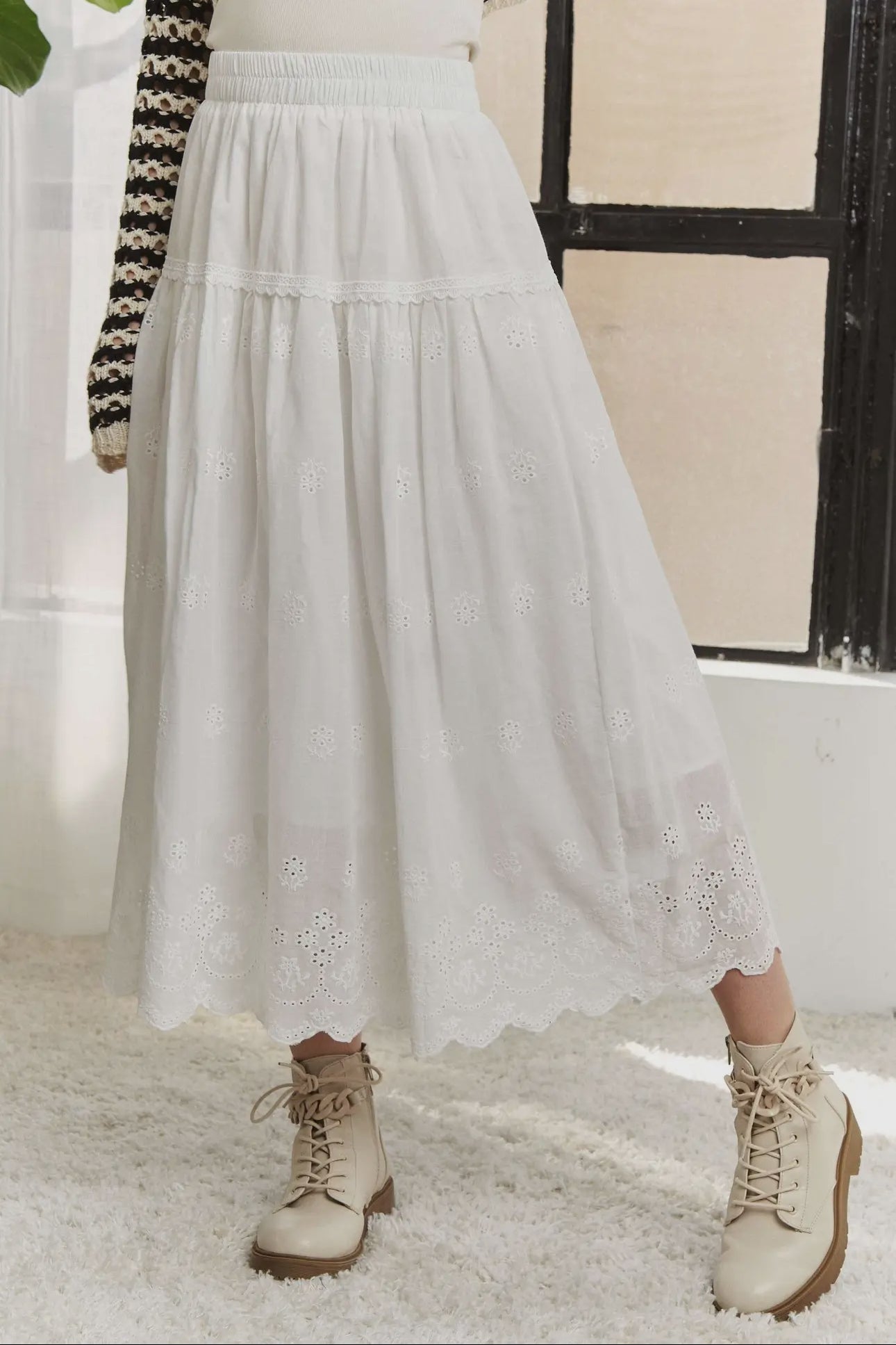 Daisy Tiered Midi Skirt