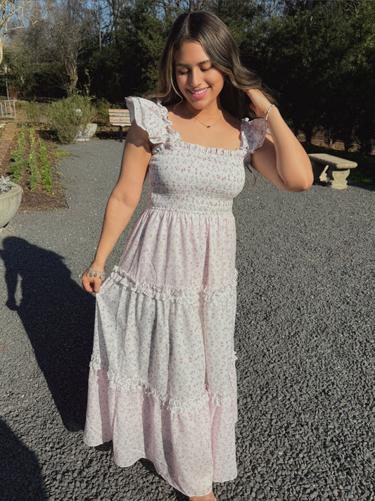 Blushing Blossom Maxi Dress