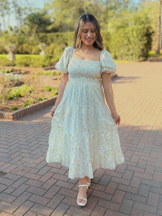 Petals in Pink Midi Dress