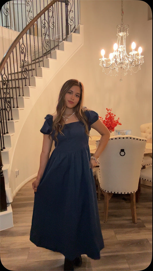 Graceful Evening Dress (Navy)