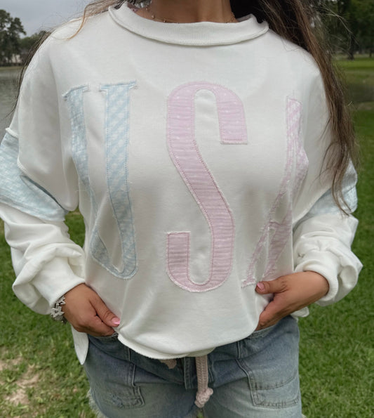 Sweet Gingham USA Sweatshirt