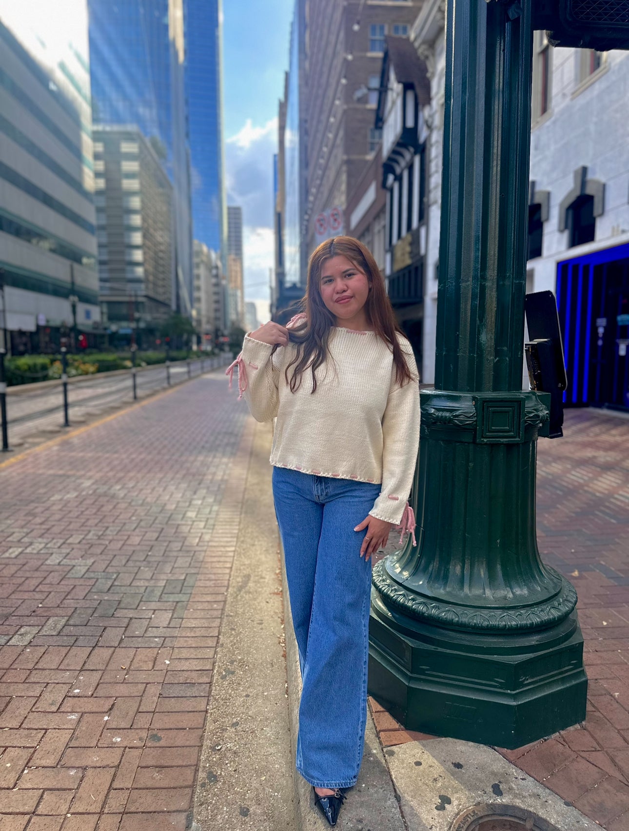 Girly Stitching Bow Sweater (LAST ONE)