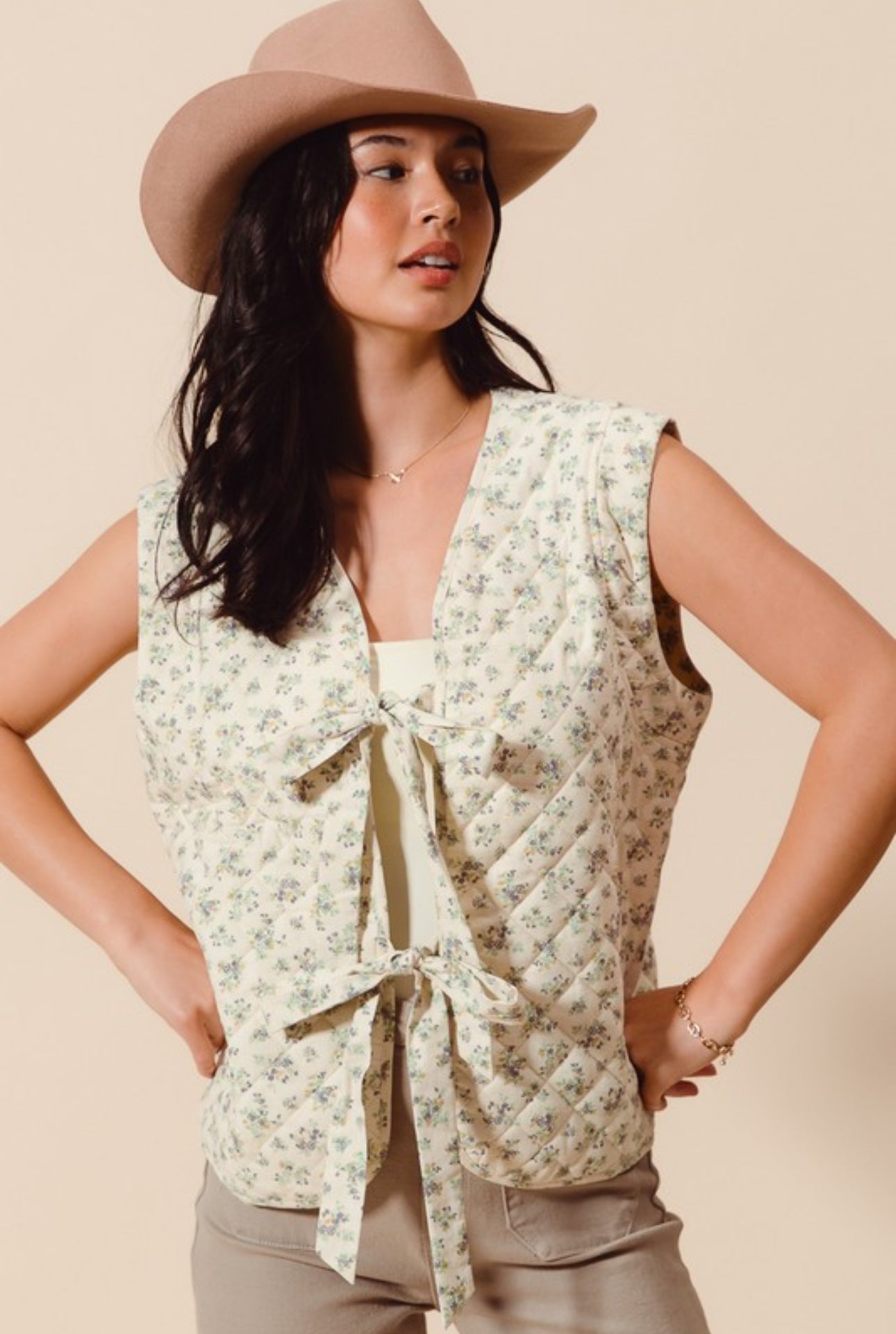 Quilted Floral Vest (LAST MEDIUM)