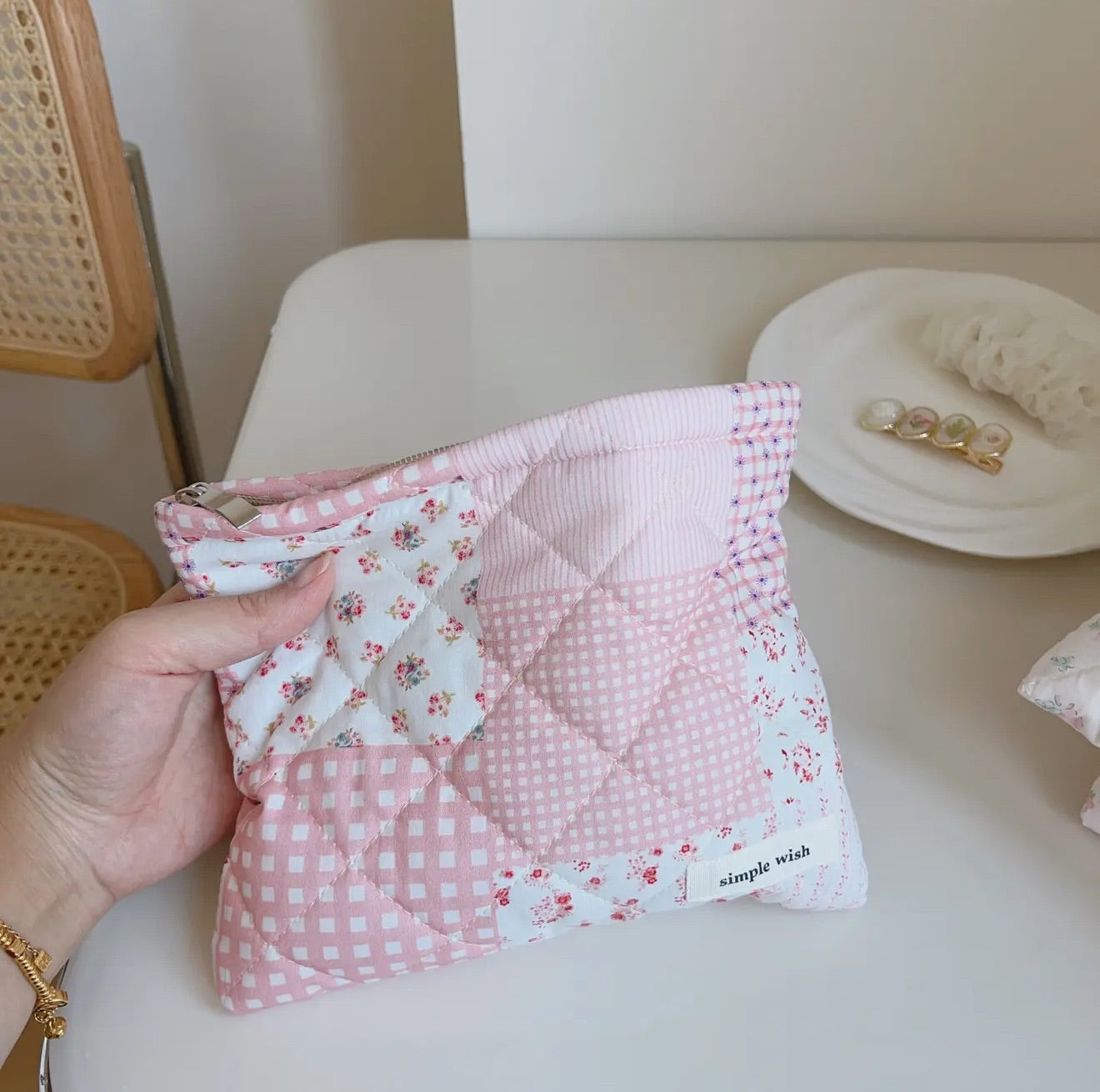 Small Quilted Zipper Bag