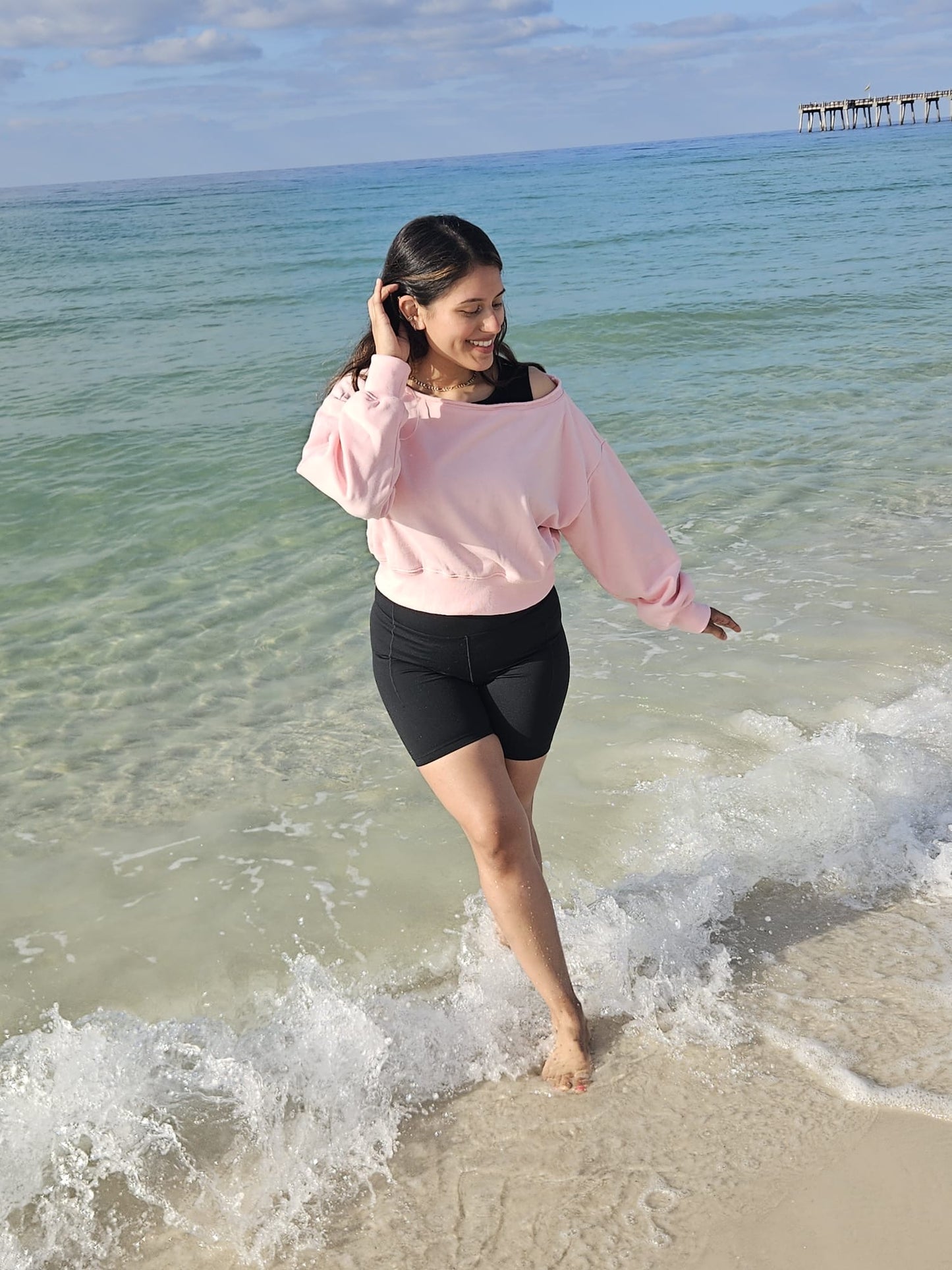 Cotton Candy Off Shoulder Sweatshirt (LAST ONE)