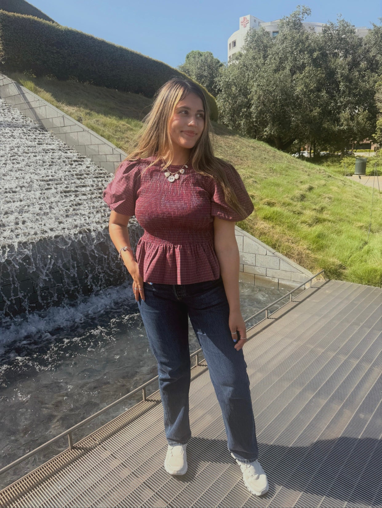 Burgandy Bella Peplum Top