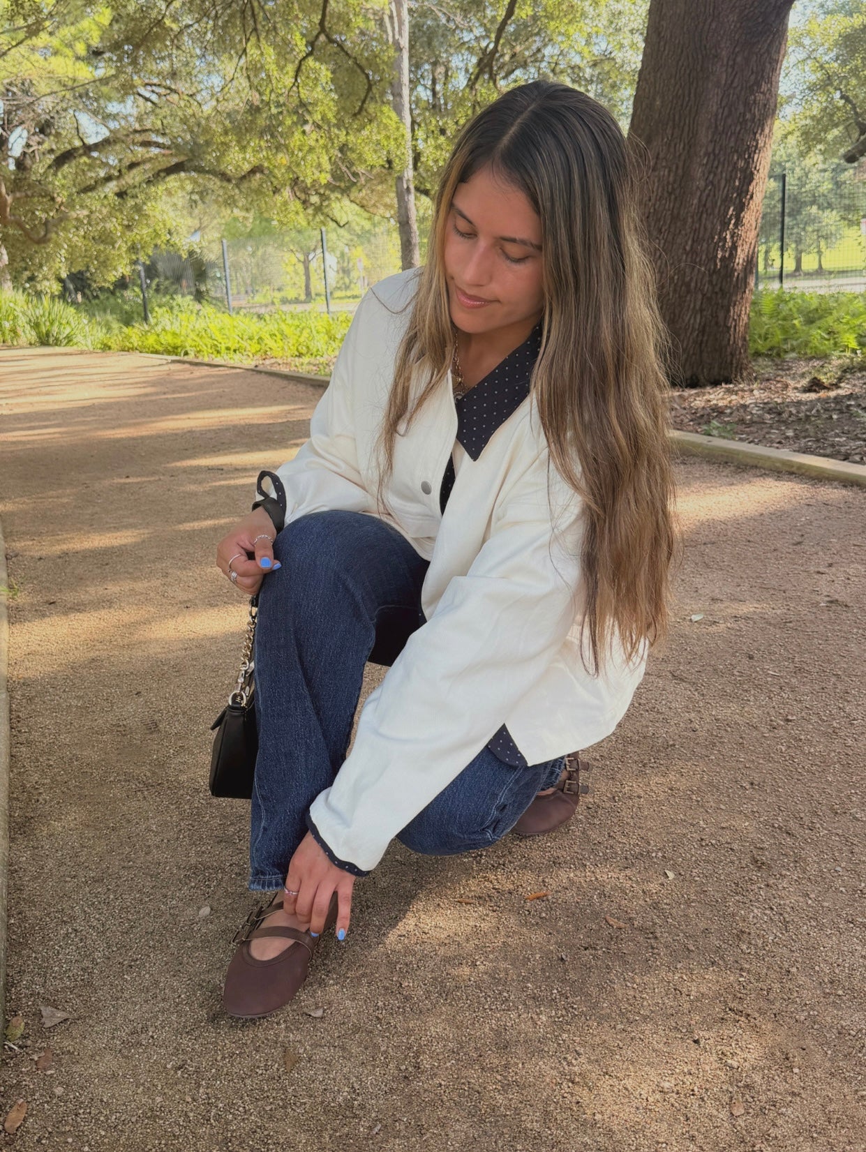 Vanilla Speckle Jacket Cream-Navy