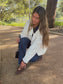 Vanilla Speckle Jacket Cream-Navy
