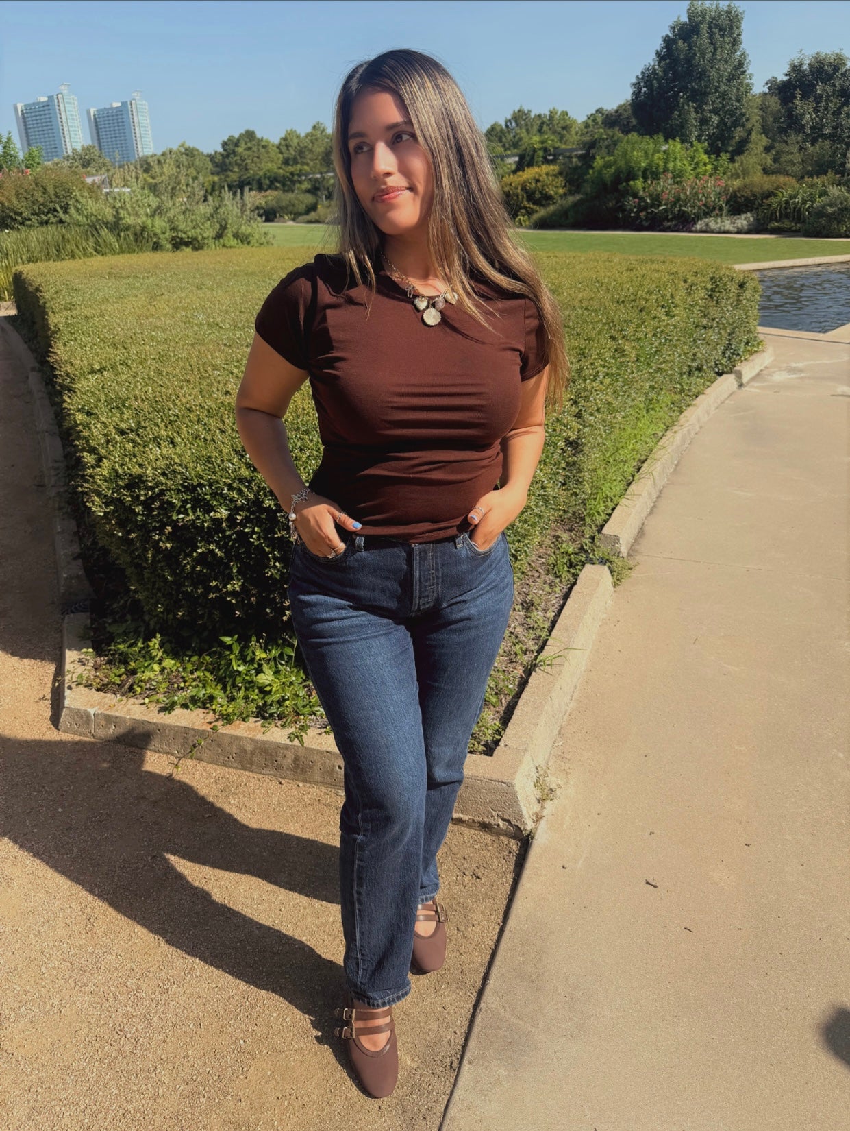 Mocha Swirl Top - Brown