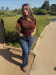 Mocha Swirl Top - Brown