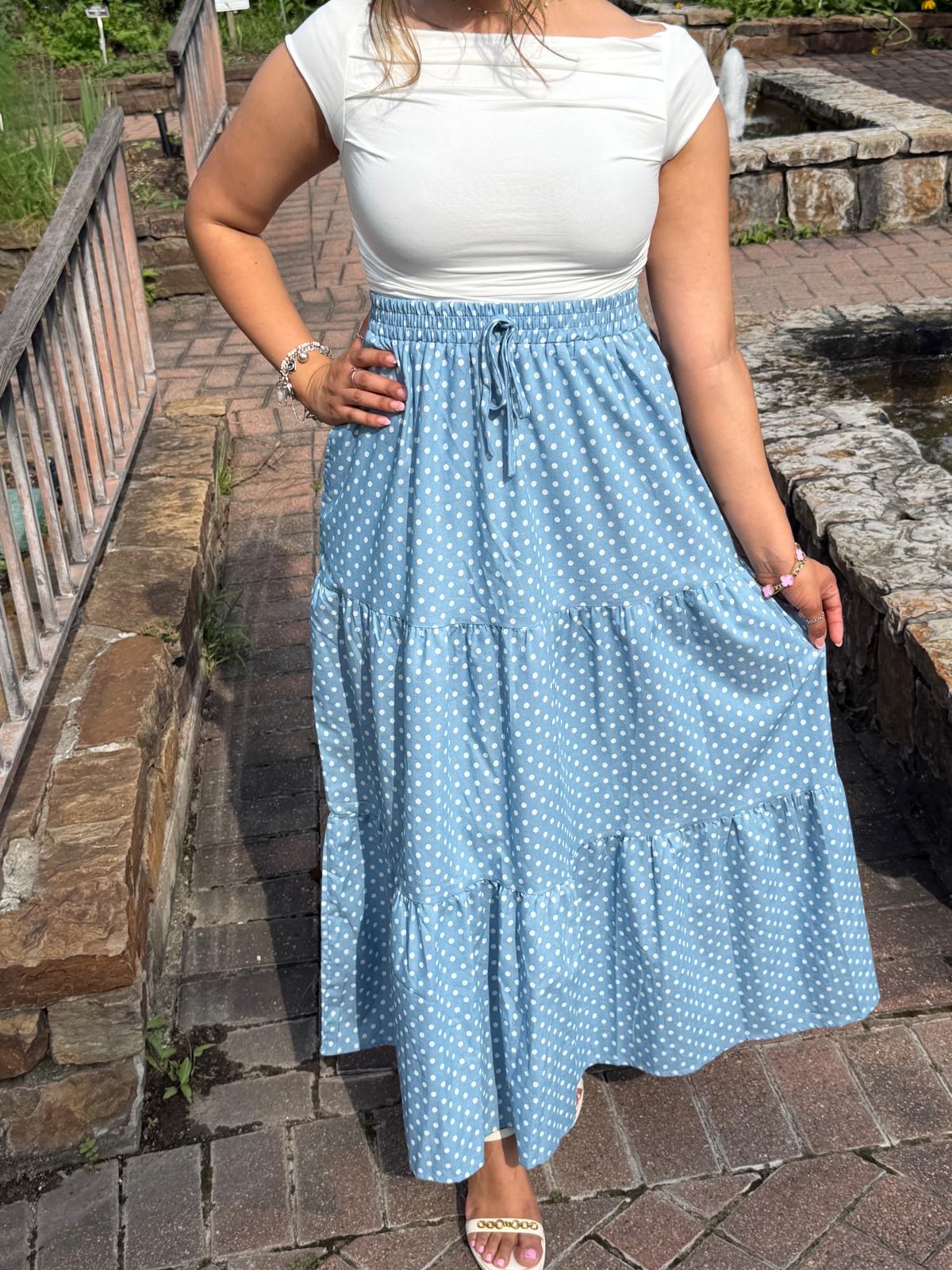Dotty Ocean Maxi Skirt