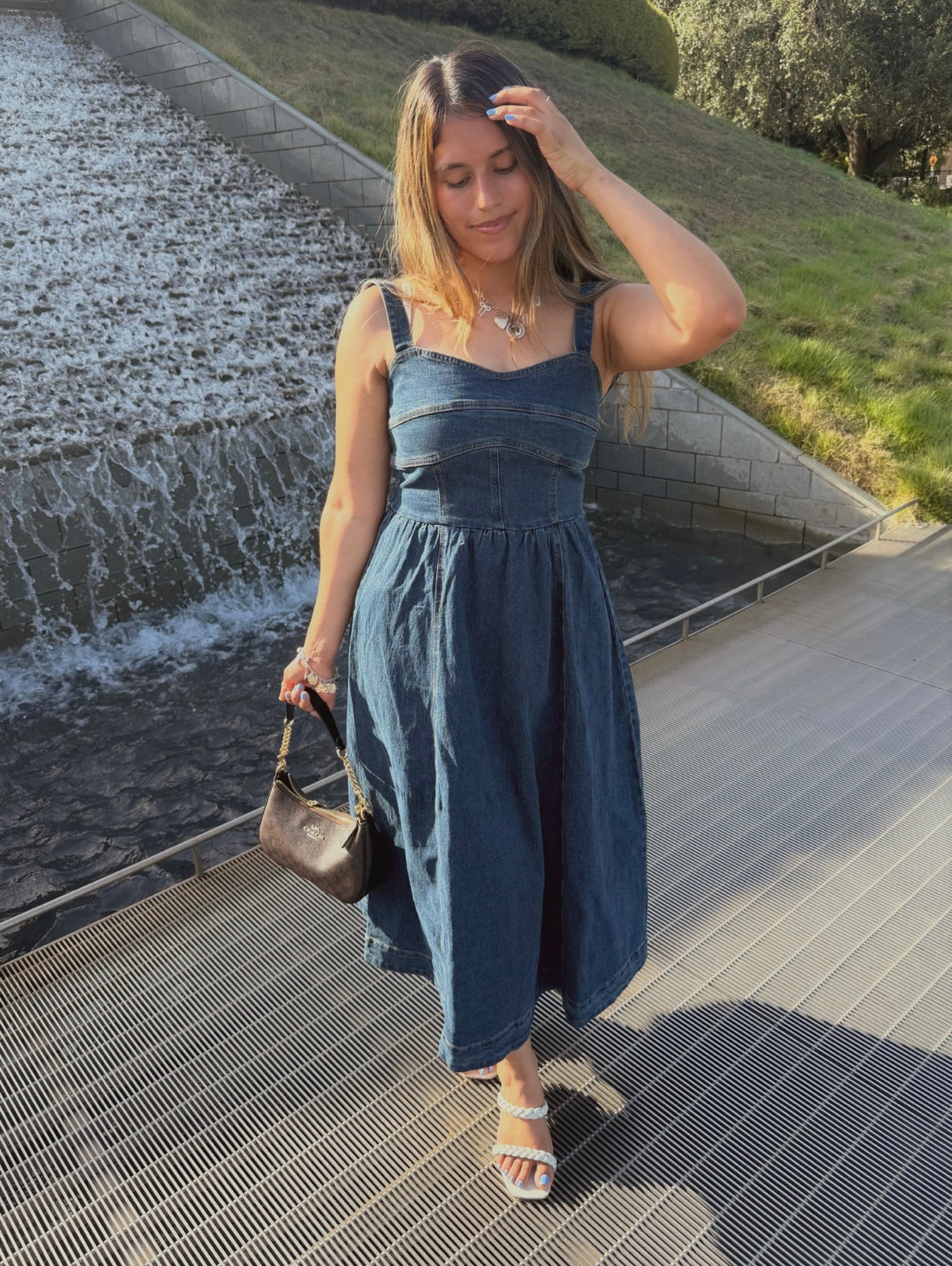 Vintage Muse Denim Midi Dress