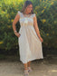 Tea Time Taupe Floral Midi Dress