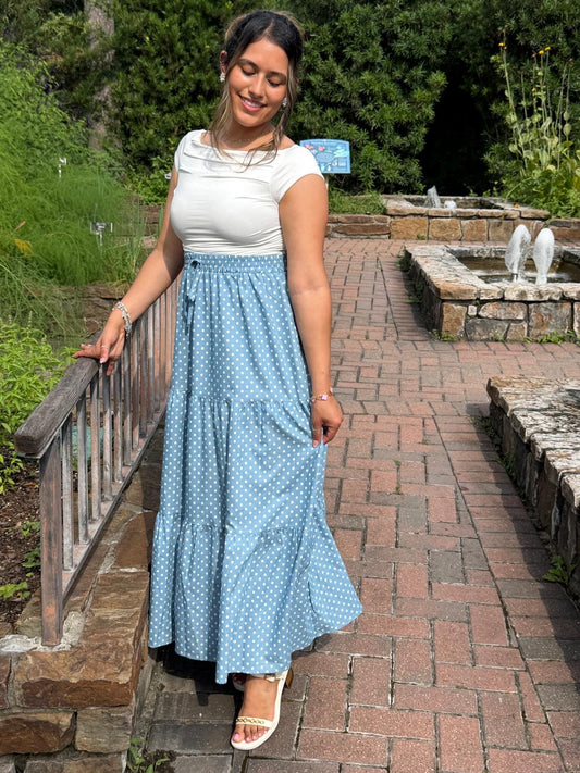 Dotty Ocean Maxi Skirt