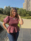 Burgandy Bella Peplum Top