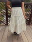 Celestial Layers Midi Skirt - Beige