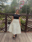 Celestial Layers Midi Skirt - Beige