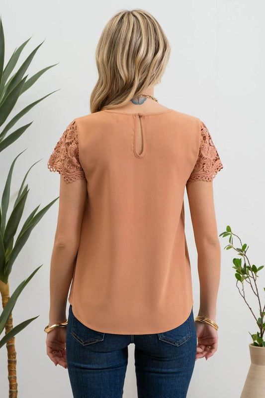 Keyhole Sleeve Blouse Top