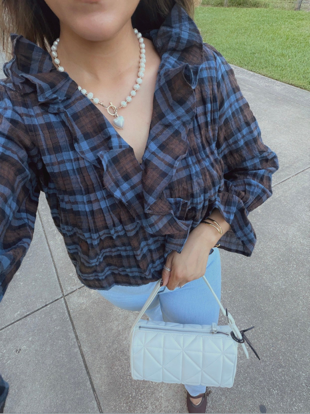 Rosette Ruffled Blouse