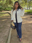 Vanilla Speckle Jacket Cream-Navy