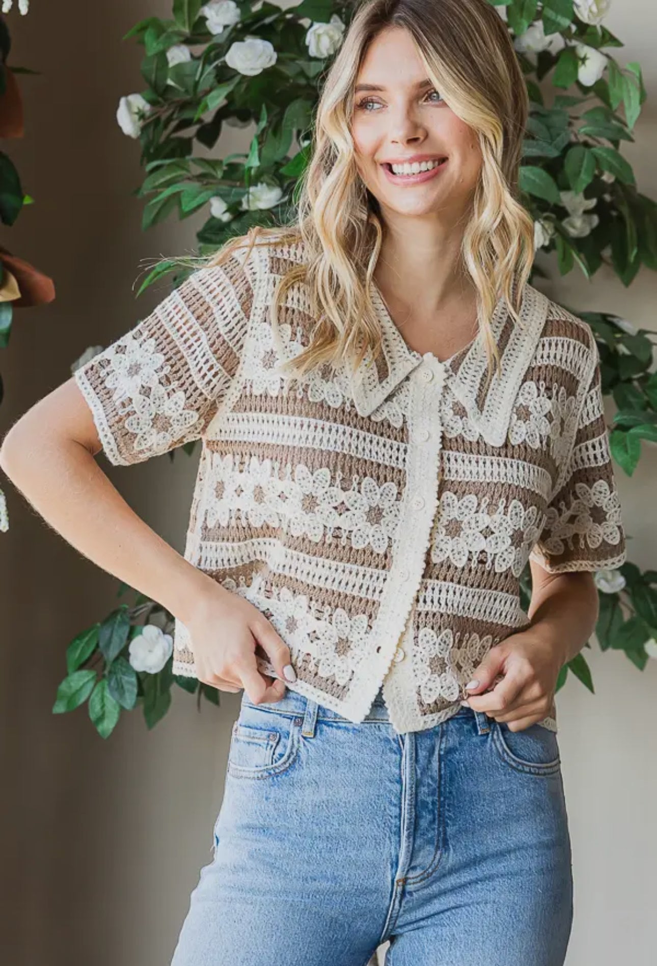 Floral Crochet Top