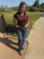 Mocha Swirl Top - Brown