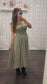 Autumn Grace Midi Dress - Olive