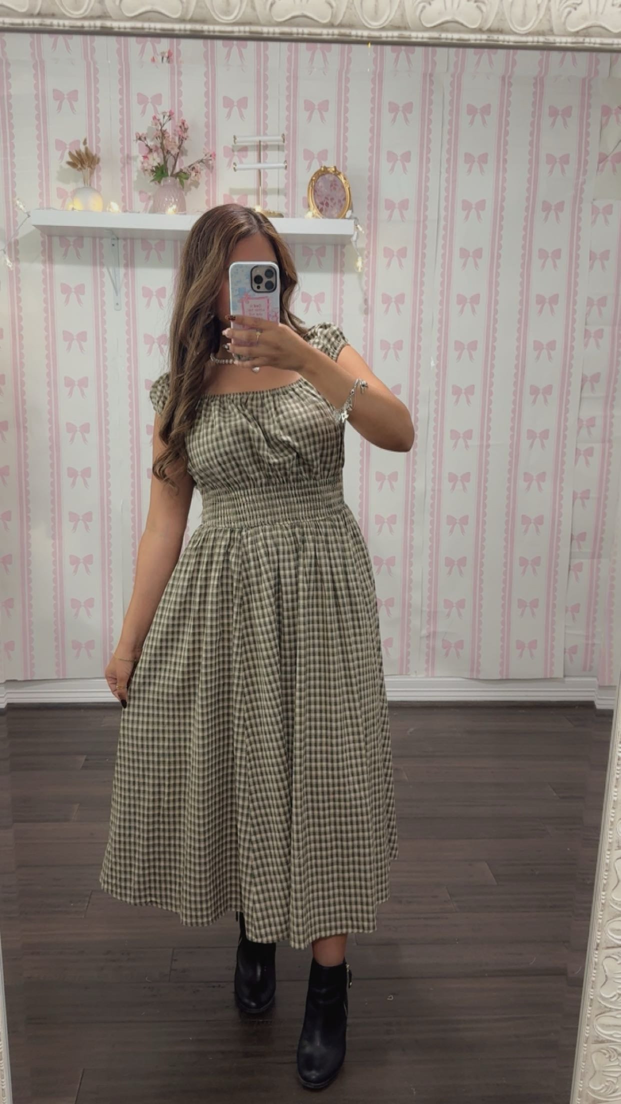 Autumn Grace Midi Dress - Olive