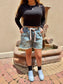 Sweet Lavender Denim Shorts