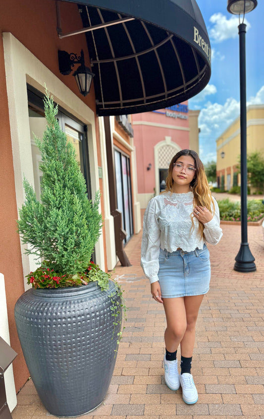 White Bloom Top