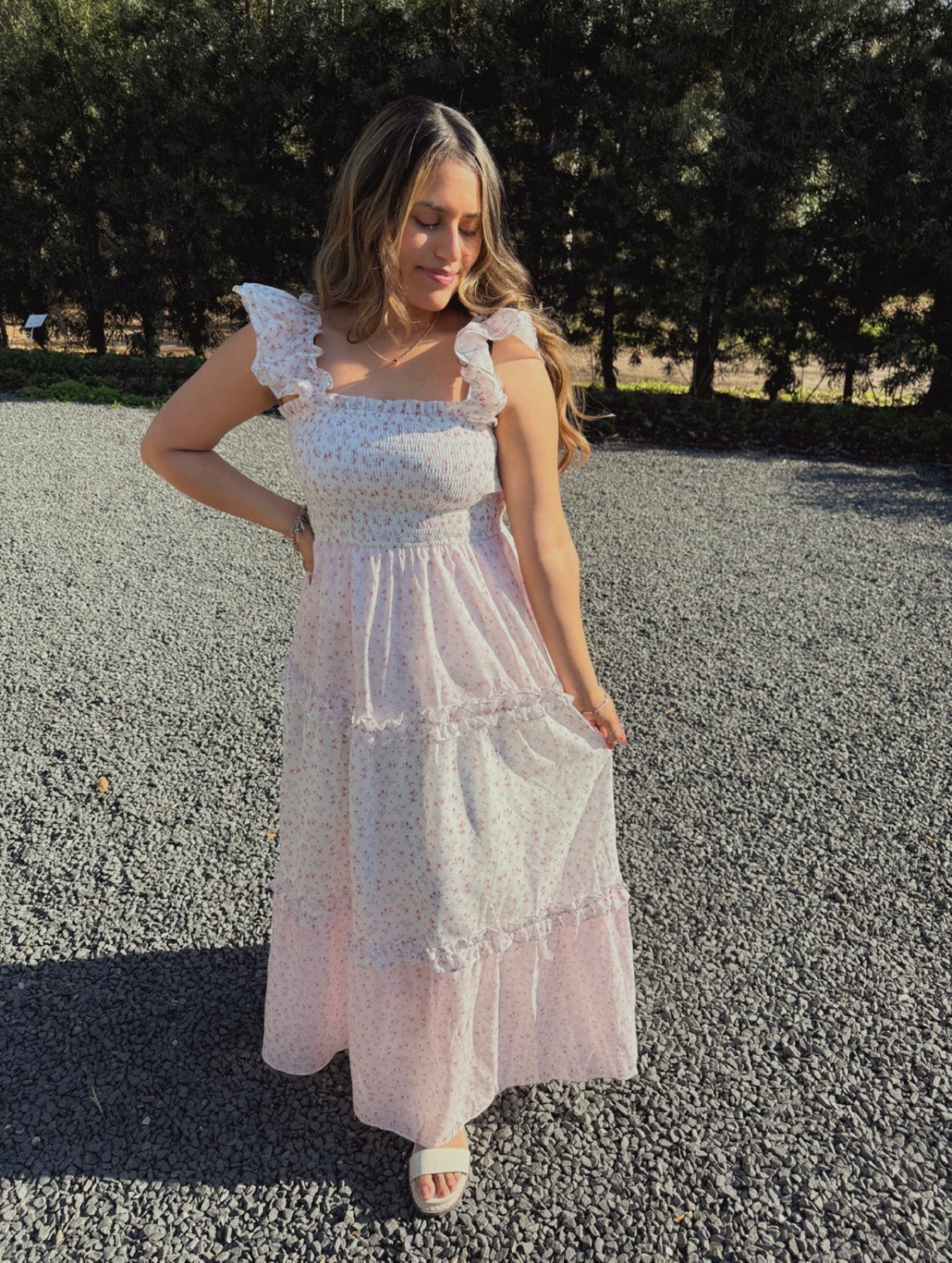 Blushing Blossom Maxi Dress