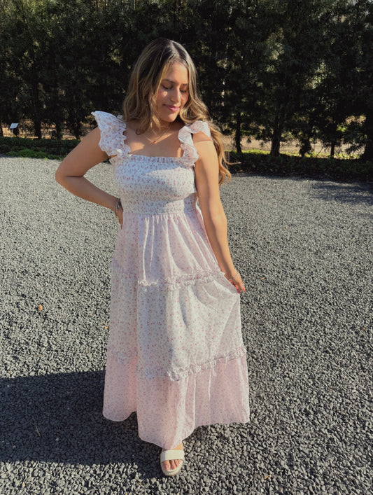 Blushing Blossom Maxi Dress