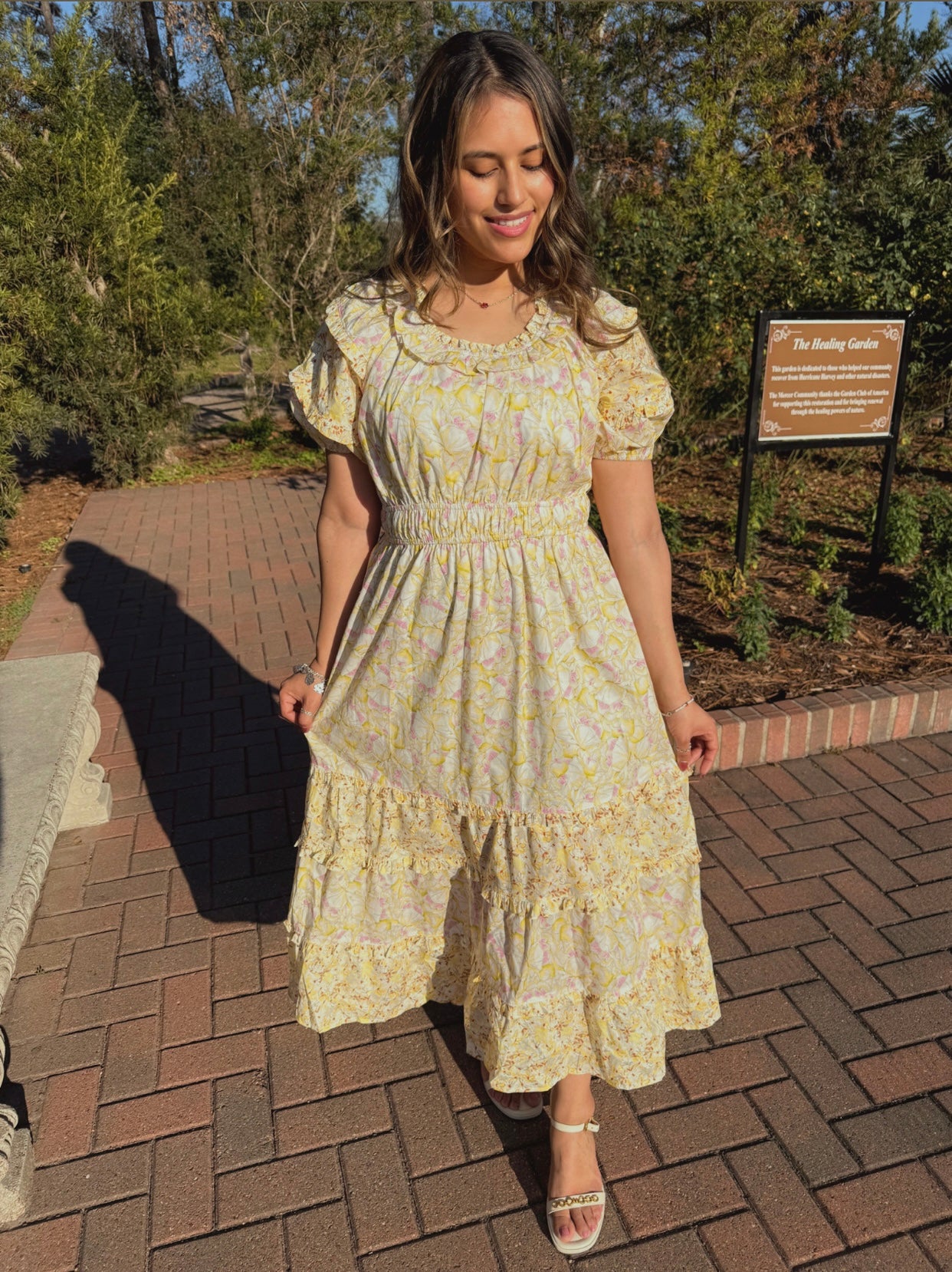 Sunny Blossom Midi Dress