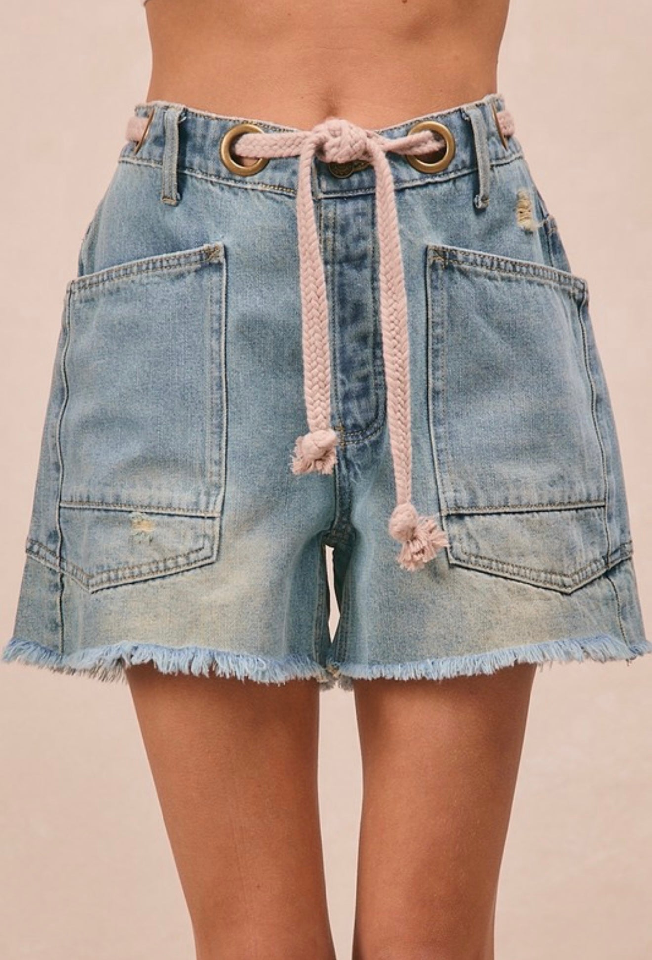Sweet Lavender Denim Shorts