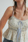 Sweet Blue Floral Ruffle Top