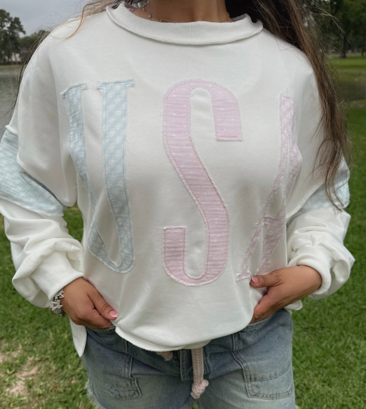 Sweet Gingham USA Sweatshirt