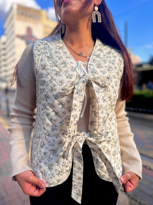 Quilted Floral Vest