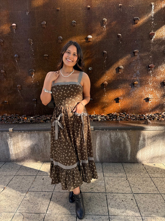 Vintage Floral Midi Dress