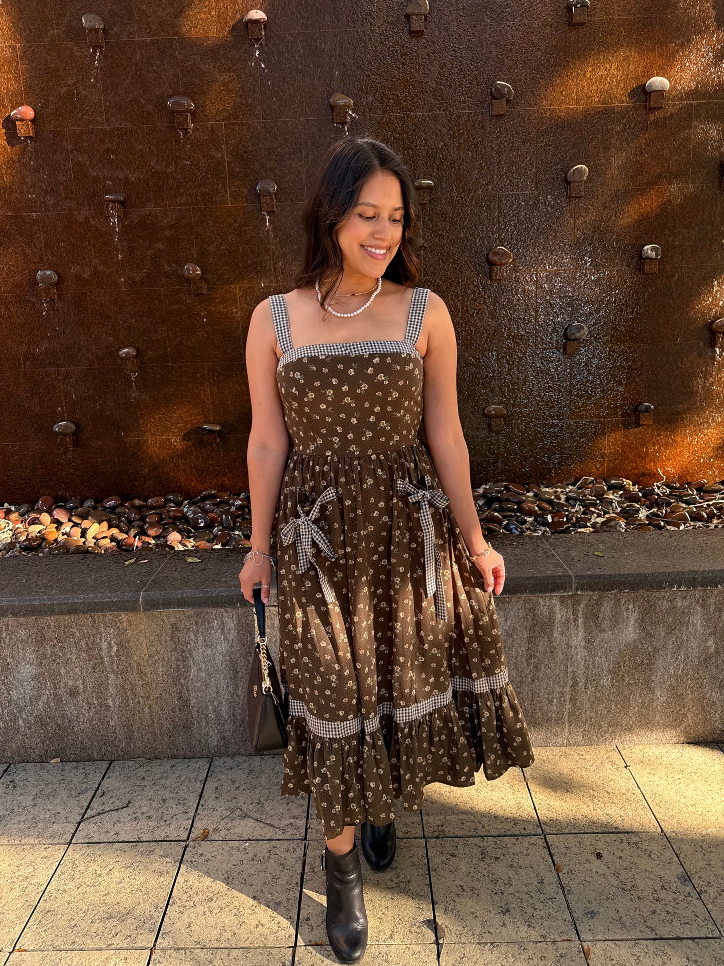 Vintage Floral Midi Dress