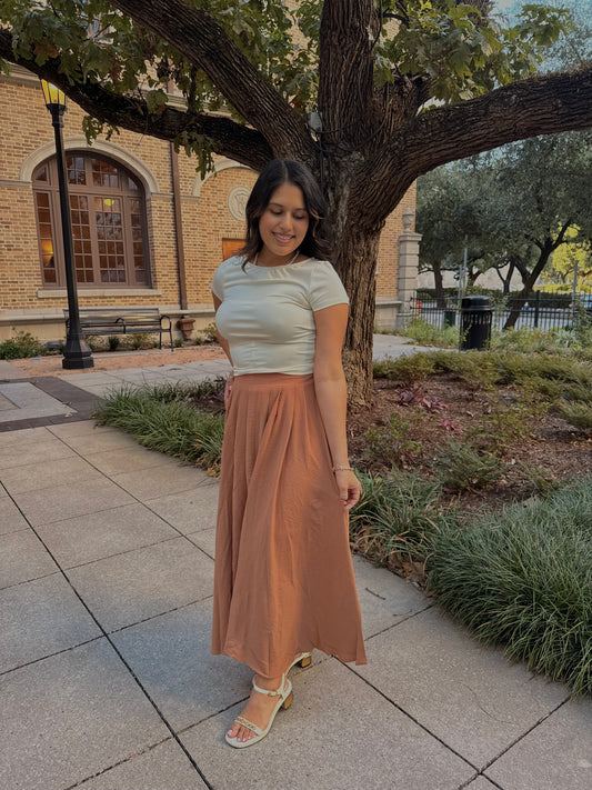 Tawny Midi Skirt (CAMEL)