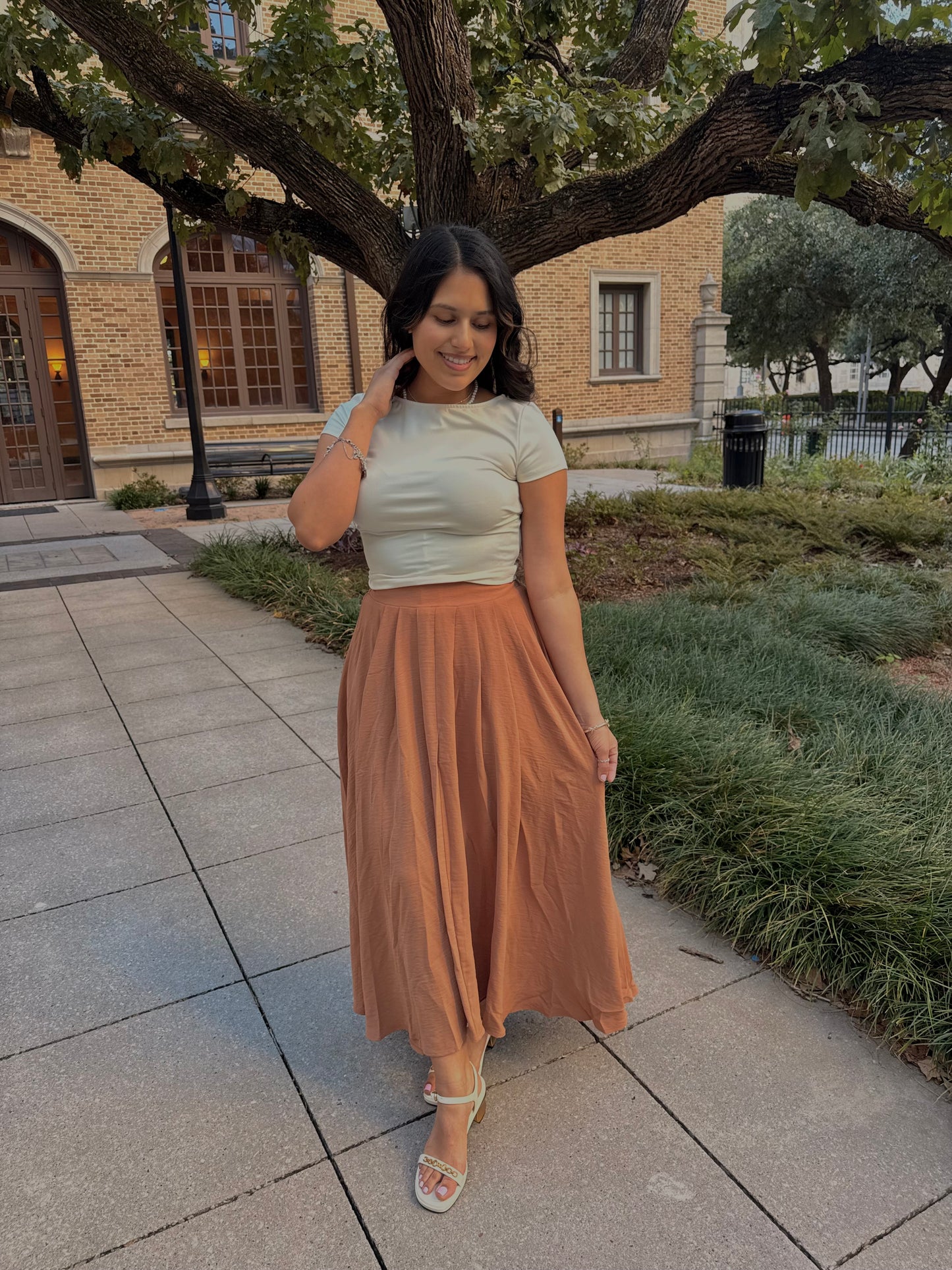 Tawny Midi Skirt (CAMEL)