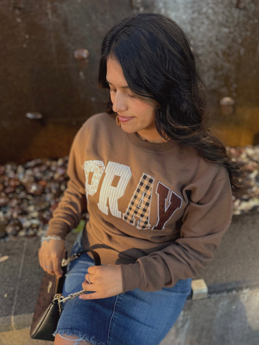 Pray Embroider Sweatshirt